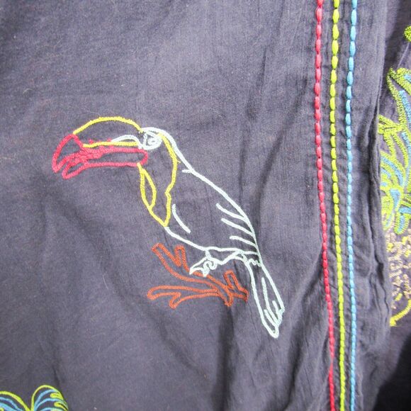 Soft Surroundings Wrap Kimono Cardigan One Size Fully Embroidered Boho Blue - Picture 6 of 8